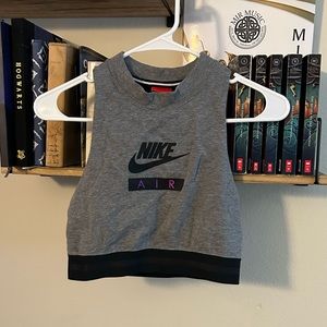 Nike Air Women’s Sportswear Cropped Double Knit Sleeveless Top Grey (Small)